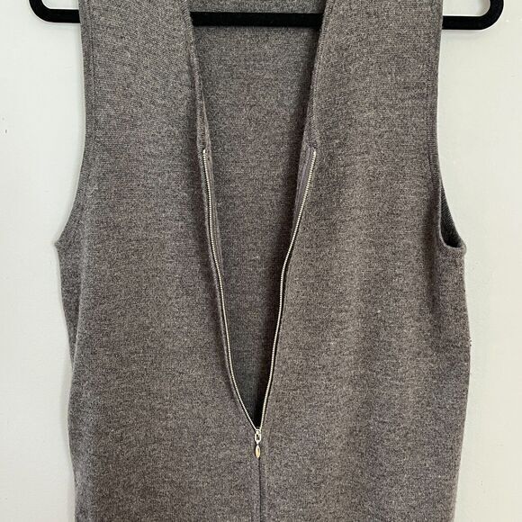 Vintage Lambswool Blend Sleeveless Sweater Knit Dress by Amanda Smith Sz M Gray - Picture 4 of 11